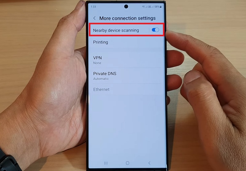 Tắt tính năng quét thiết bị gần điện thoại Samsung