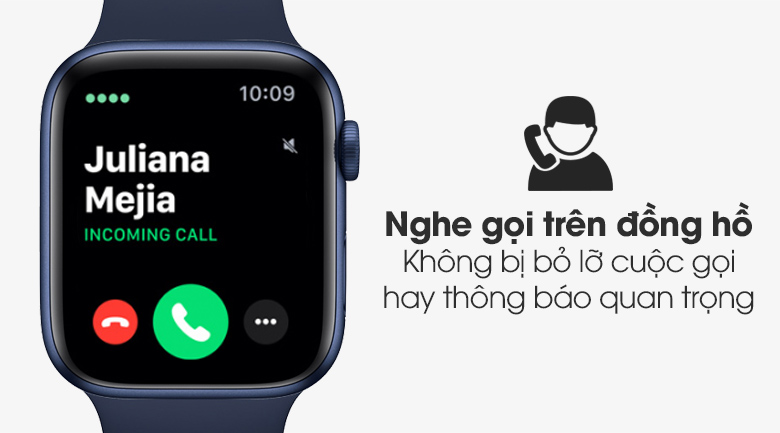 Apple Watch S6 LTE 44mm - New - Viền thép dây cao su - Chính hãng VN/A nhận thông báo và nghe gọi tiện lợi
