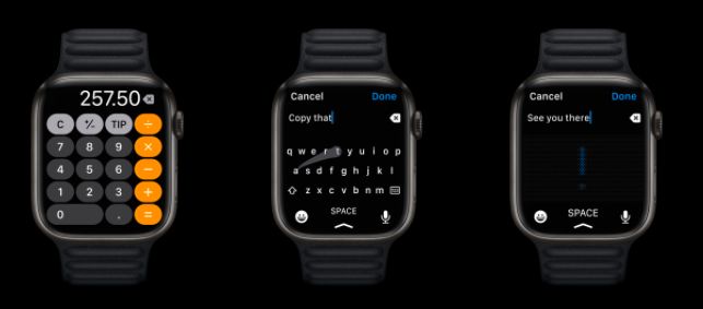 Apple Watch S7 45mm nhận diện chữ bằng thao tác trượt
