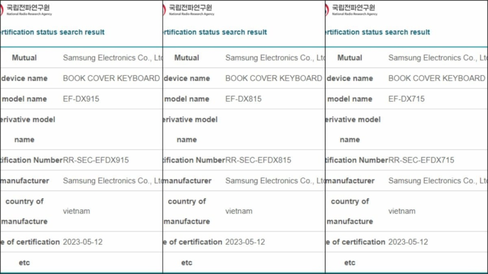 Bàn phím Book Cover của dòng Galaxy Tab S9 đang được phát triển