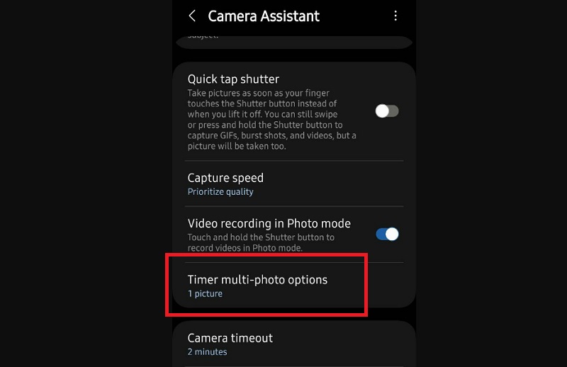 Tùy chỉnh hẹn giờ chụp được nhiều ảnh trên ứng dụng Trợ lý máy ảnh (Camera Assistant app) 