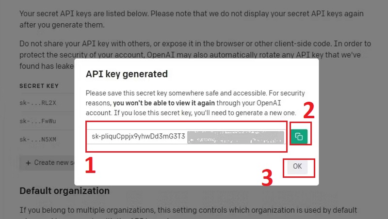 Cách lấy khóa API OpenAI