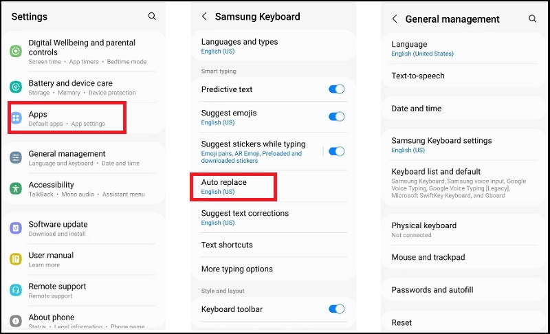 Cách tắt, bật tính năng Tự động sửa lỗi (Autocorrect) trên điện thoại Samsung chạy hệ điều hành Android 11 trở về trước