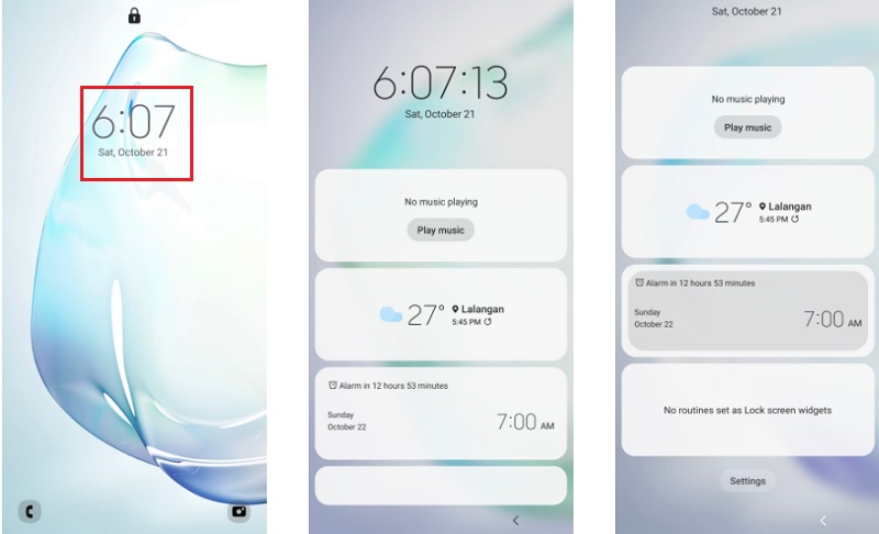 Cách xem và sử dụng tiện ích màn hình khóa trên điện thoại Samsung 