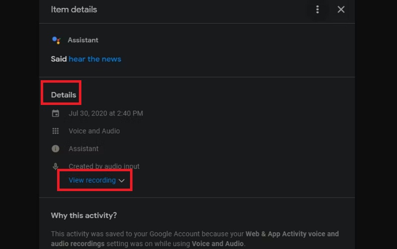 Cách để nghe lại bản ghi âm khi tương tác với trợ lý ảo Google