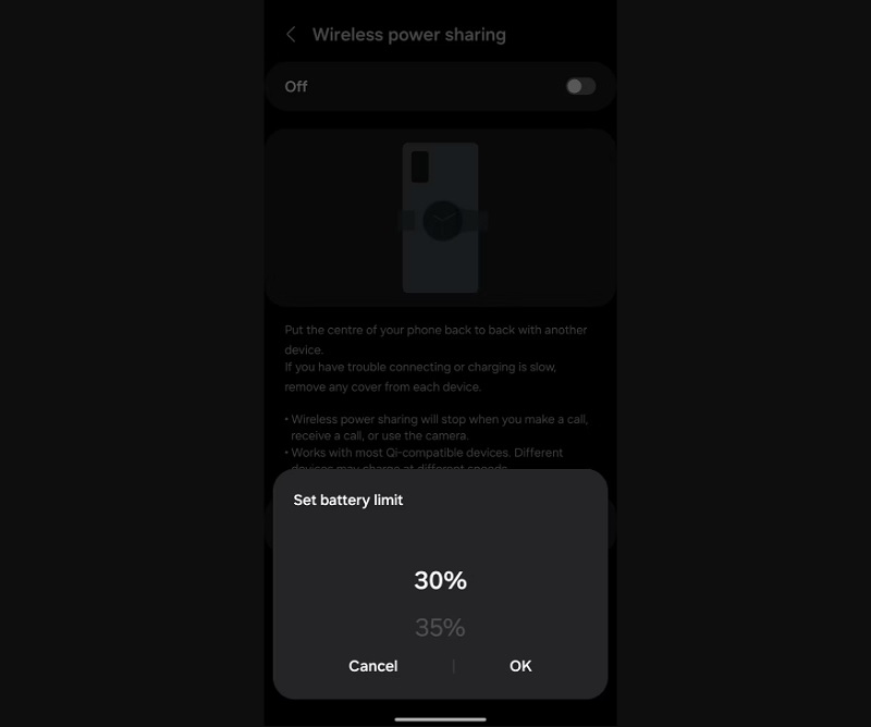 Hoàn tất cách bật tính năng PowerShare trên điện thoại Samsung