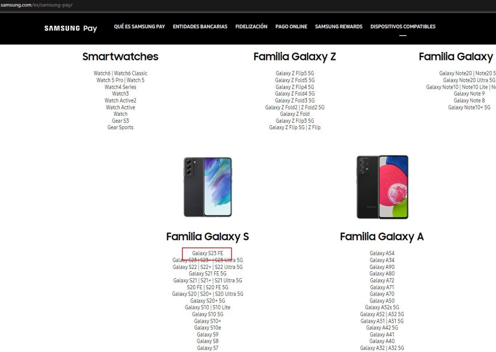 Samsung vô tình xác nhận Galaxy S23 FE sẽ hỗ trợ Samsung Pay