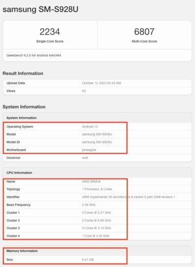 Lộ diện con số hiệu năng của Galaxy S24 Ultra với chipset Snapdragon 8 Gen 3