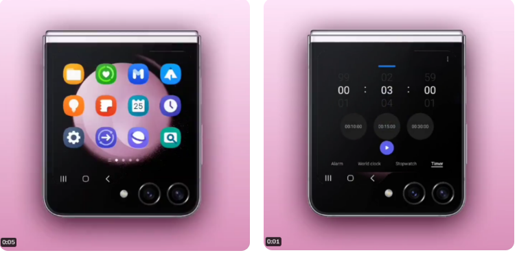 Xuất hiện video mô tả hoạt ảnh màn hình ngoài của Galaxy Z Flip5