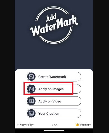 Chọn Apply on Images