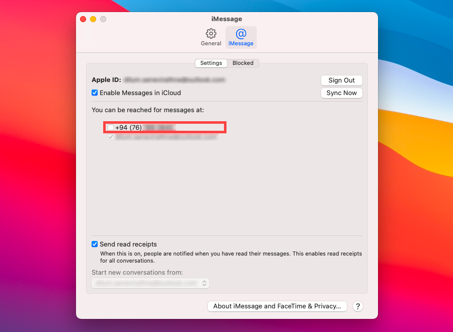 Cách ngưng nhận tin nhắn của iPhone trên Macbook