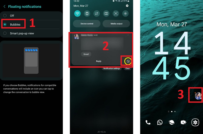 Xem thông báo trong bong bóng nổi