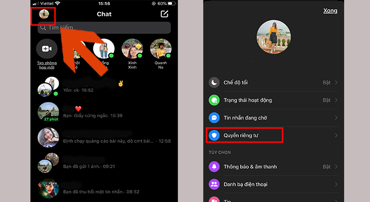 khóa Messenger trên iPhone bằng Face ID hoặc Touch ID