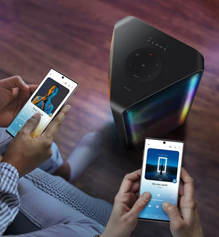 Loa tháp Samsung MX-ST40B-Hỗ trợ phát nhạc trên nhiều thiết bị qua cổng kết nối Bluetooth