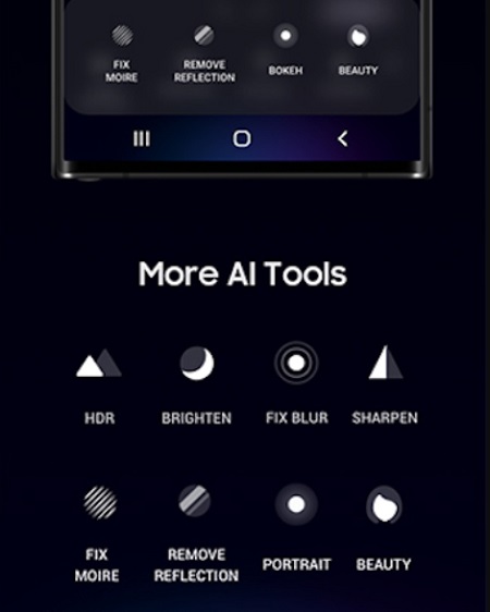 Các công cụ trên ứng dụng Galaxy Enhance-X