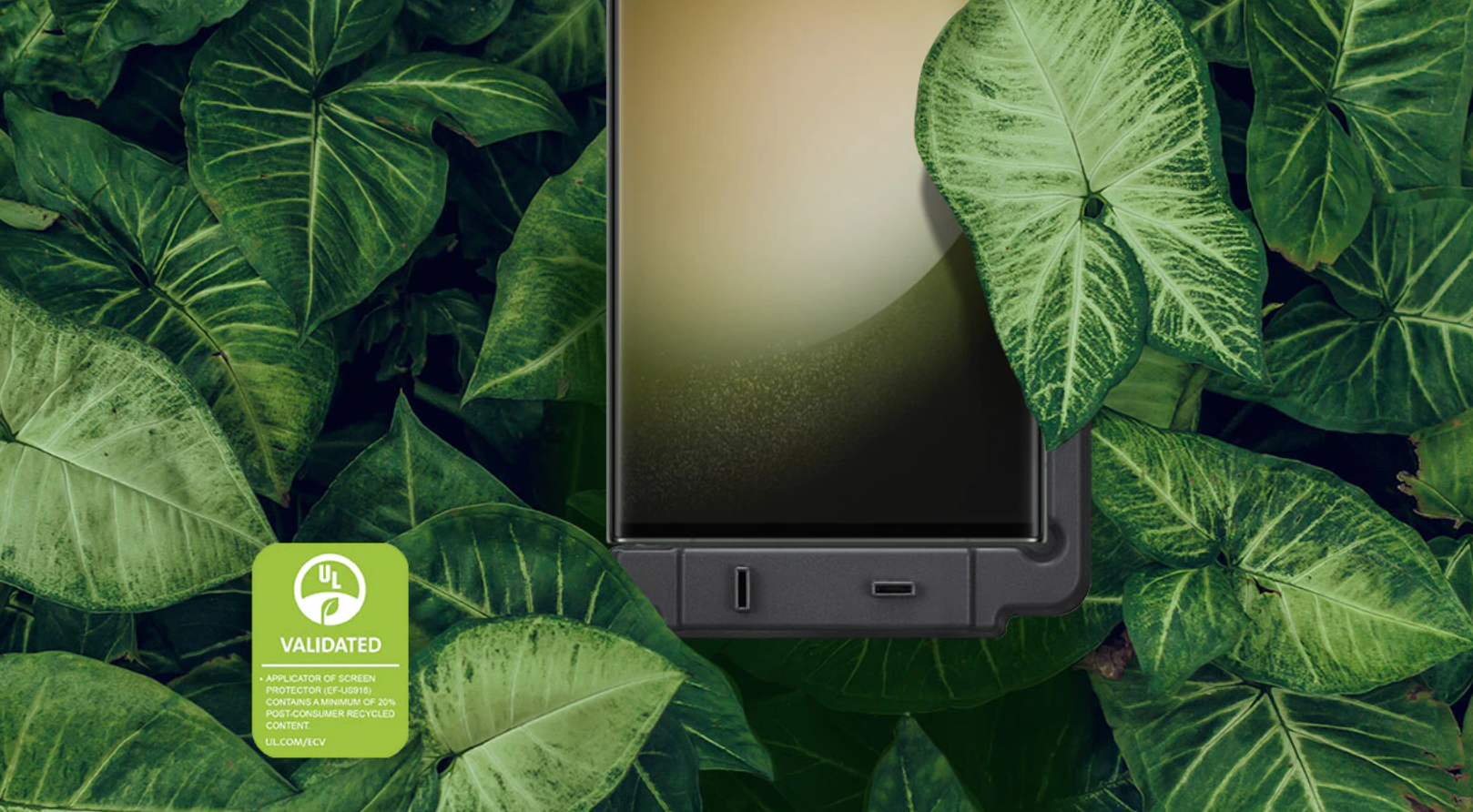 Ngoài ra với phương châm biến rác thải thành tài nguyên giá trị, Samsung cũng sử dụng thêm chất liệu tái chế được chứng nhận UL trong sản phẩm dán màn hình này, với thông điệp bảo tồn tài nguyên Trái đất và bảo vệ môi trường.