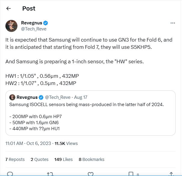Samsung có thể đang nghiên cứu cho ra mắt hai cảm biến camera 1 inch