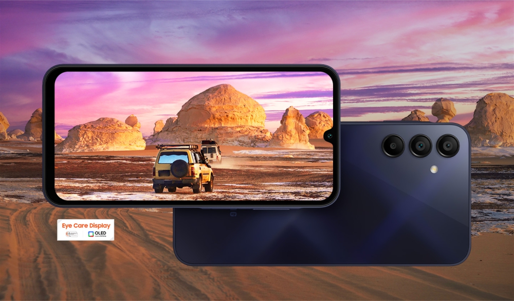 Màn hình của Samsung Galaxy A25 là màn hình Super AMOLED 6.5 inch với độ sáng lên đến 1000 nits và tần số quét 120Hz giúp người dùng mãn nhãn với mọi khung hình rực rỡ. Dù là xem phim, chơi game hay dùng bên ngoài trời, hình ảnh thu về vẫn ấn tượng và đặc sắc.