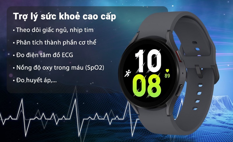 Samsung Galaxy Watch5 44mm LTE-Theo dõi sức khỏe, hỗ trợ tập luyện tối ưu