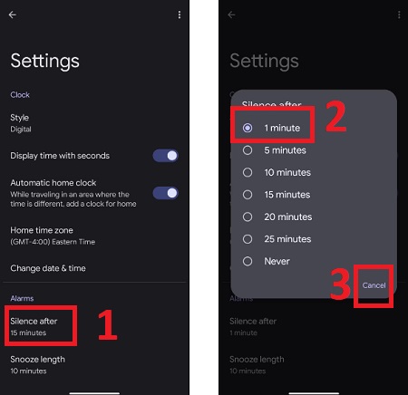Tùy chỉnh báo thức im lặng sau khi phát chuông cảnh báo cho người dùng biết điện thoại sạc xong