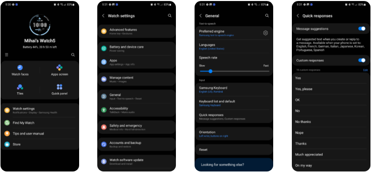 Cách tạo phản hồi tùy chỉnh trên Galaxy Watch cực hữu ích
