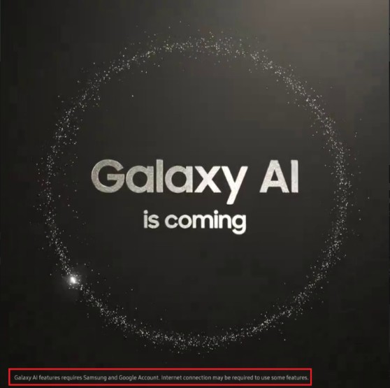 Tính năng AI trên dòng Galaxy S24 sẽ yêu cầu tài khoản Samsung, Google và kết nối internet