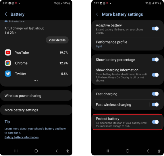 Cách bảo vệ pin trên điện thoại&nbsp;Samsung của bạn cực hữu ích