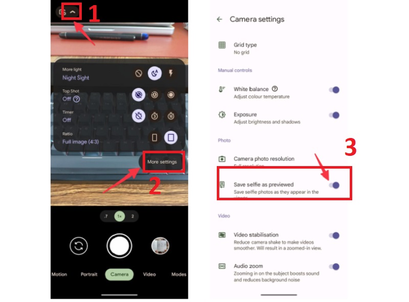 Lưu ảnh selfie dưới dạng xem trước