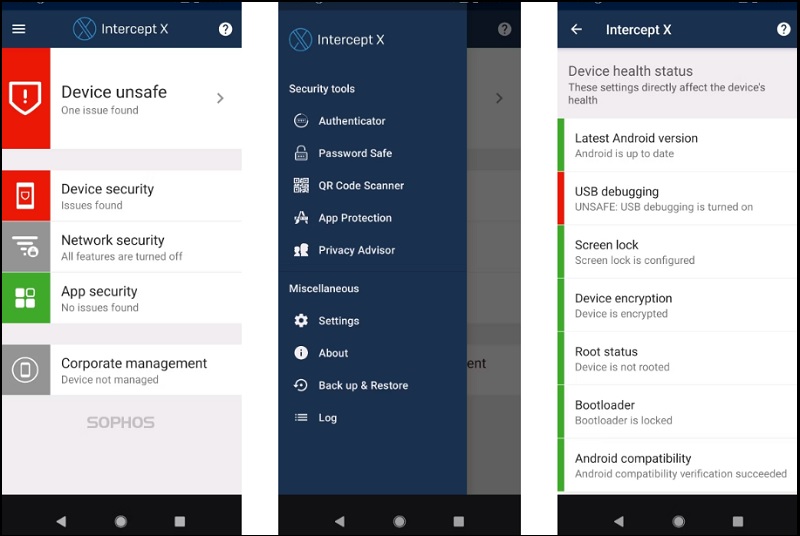 Ứng dụng bảo mật và quyền riêng tư Sophos Intercept X