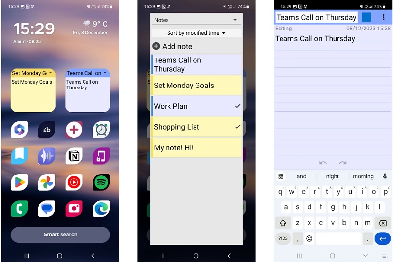 Ứng dụng ghi chú Sticky Notes Widget