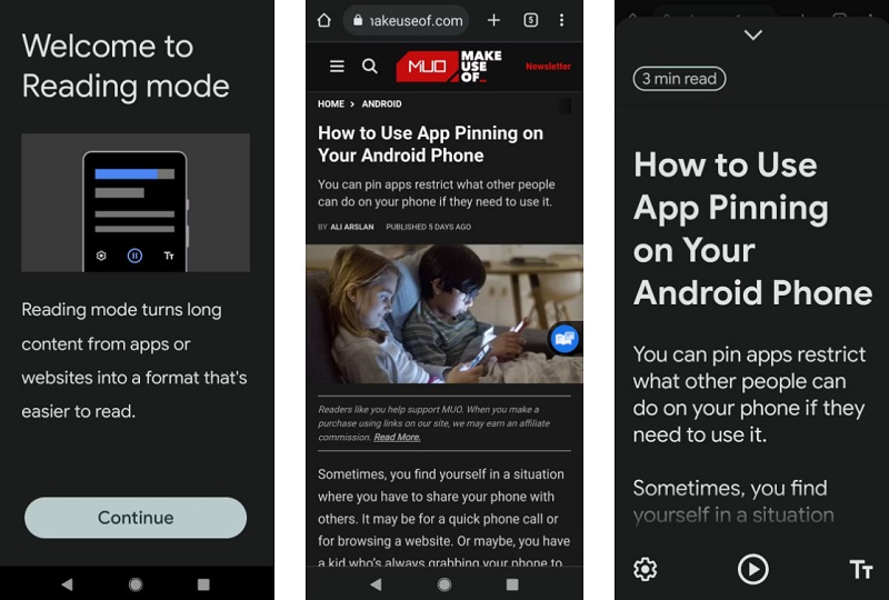 Ứng dụng Reading Mode