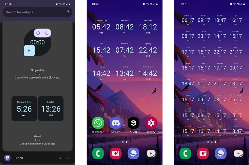 Tiện ích World của Google Clock