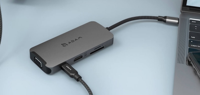 Hub chuyển đổi ADAM Elements 8in1 Casa Multi Function A08GY-Kết nối với nhiều thiết bị có cổng HDMI hoặc VGA