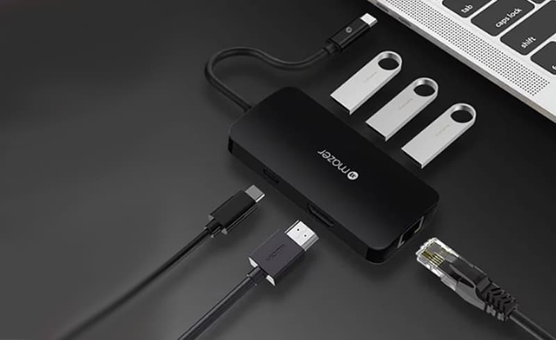Hub chuyển đổi MAZER 6in1 Multiport MULTI4060-Trang bị 1 cổng Gigabit Ethernet kết nối mạng nhanh chóng