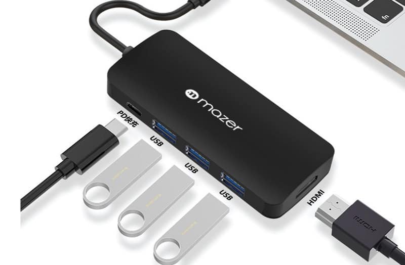 Hub chuyển đổi MAZER 7in1 Multiport MULTI4070-Trang bị 3 cổng USB-A 3.0 cùng 2 khe đọc thẻ MicroSD và SD