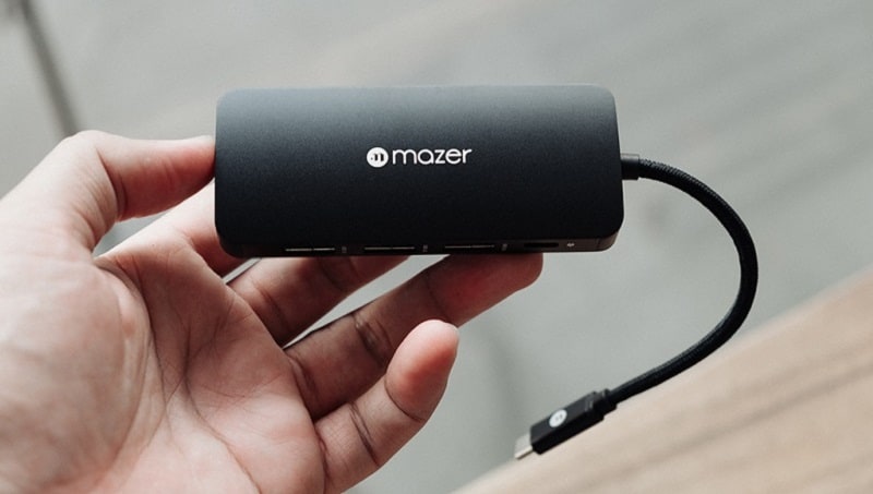 Hub chuyển đổi MAZER 8in1 Multiport MULTI4080-Vỏ nhôm cứng cáp, giảm nhiễu điện từ tối đa
