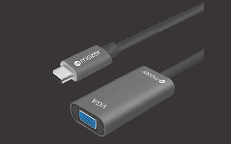 Hub chuyển đổi MAZER USB-C to VGA CAL351-Chất liệu nhôm cao cấp, giảm nhiễu điện từ tối ưu