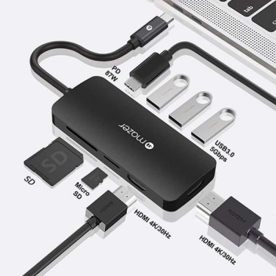 Hub chuyển đổi Mazer USB-C 8in1 HUB To HDMI 4Kx2 MULTI4082