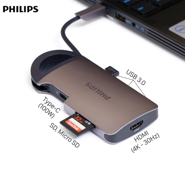 PL5099-M-G - Hub chuyển đổi Philips USB Type-C 7in1 PL5099-M-G - 2