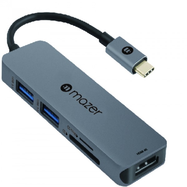MULTI303 - Hub chuyển đổi Mazer USB-C to HDMI4K + USB 3.0X2 + SD Micro SD Adapter MULTI303 - 3