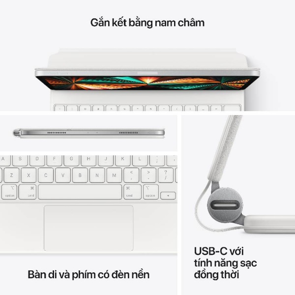 MJQL3ZA A - Bàn phím Magic Keyboard cho Apple iPad Pro 12.9inch Chính hãng VN A - White - 6