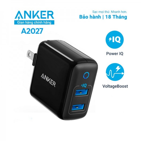 A2027111 - Cốc Sạc Anker PowerPort II, Dual USB 24w - A2027