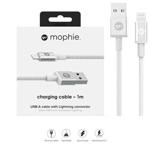 MOPHIEA - Cáp Lightning USB-A to Lightning Mophie 1M